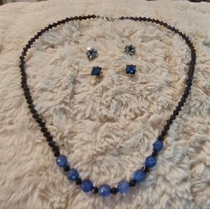 Black and blue costume jewelry